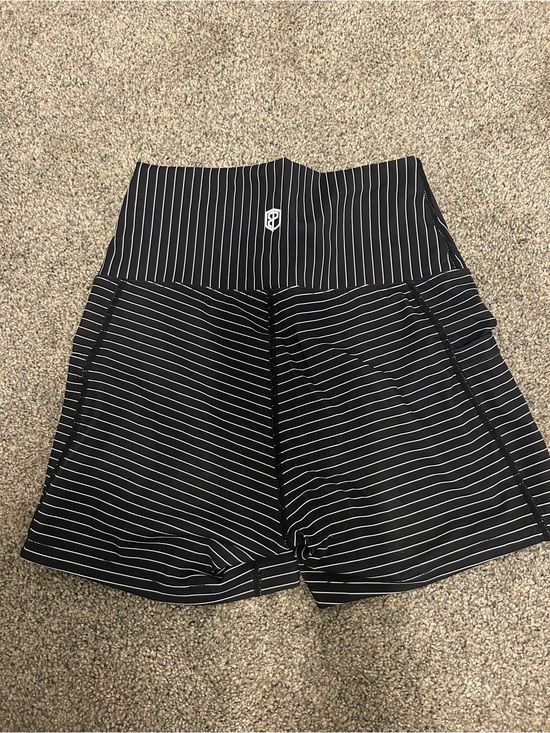 Born Primitive Pants - Born Primitive Black with White Pinstripe High-Waist Women’s Shorts